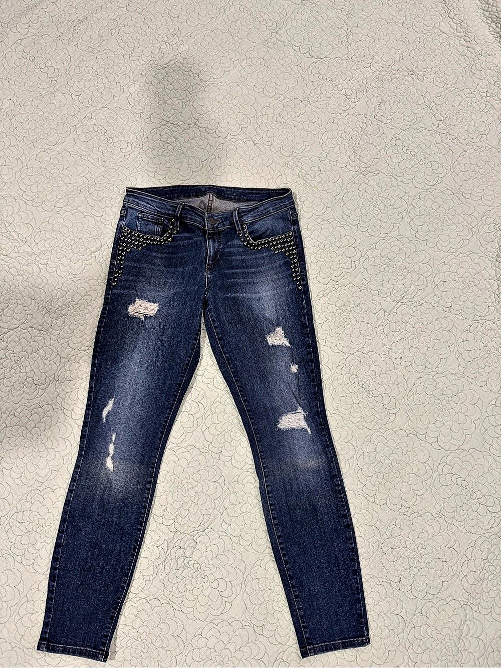 Guess Kate Skinny Distressed Skinny Jeans in Blue